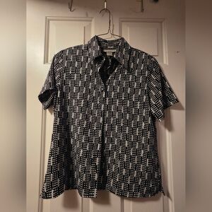 Notations Black and White Geometric Shirt